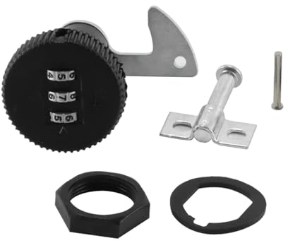 ACOLY Cerradura de combinación para motocicleta, 26 mm, gancho curvo, reemplazo de cerradura para maletero de scooter, cilindro de bloqueo de aluminio y plástico para maletero de motocicleta