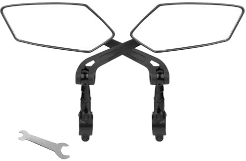 Retrovisor Plegable Bicicleta, Espejo para Bicicleta, Universal Retrovisores de Bicicleta para 20-28mm Manillar, 360° Adjustable HD Anti-vibración Espejo Retrovisor Bicicleta (Izquierda y derecha)