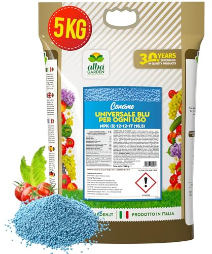 Albagarden - Concime Piante Universale Blu Granulare - MAXI 5 KG - Per Ortaggi, Piante Da Frutto e Fiori