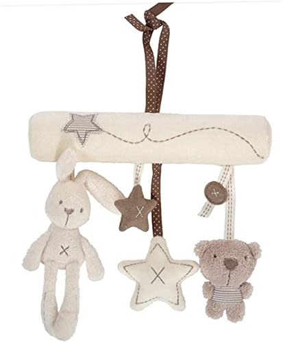 Adorabili giocattoli da appendere con musica per bambini, attività a spirale, giocattoli di peluche da appendere per passeggino, sonaglio per neonati