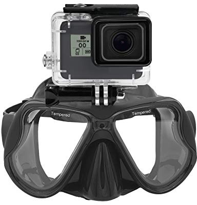 Silikon dykmask snorkelglasögon kompatibla med GoPro Hero (2018) GoPro Hero 7 6 5 4 3, Black Hero, Session, Xiaomi Yi, SJCAM annan actionkamera