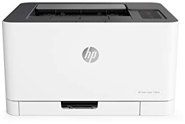 HP Color LaserJet 150nw 4ZB95A, Stampante a Singola Funzione A4, Stampa Fronte e Retro Manuale a colori, 18 ppm, USB, Wi-Fi, Ethernet, Schermo LCD a icone con tastierino, Bianca