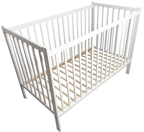 Kinderbett Babybett Bello lite – Ökologisch und aus Massivholz 3 Fach höhenverstellbar mit DREI herausnehmbare Latten 60 x 120 cm
