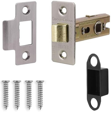 Decoranddecor 2.5 Inch Tubular Mortice Latch for Internal Doors, Fire Rated - 1 Pack - 44 mm Back Set - 64 mm Overall Length - Satin Nickel