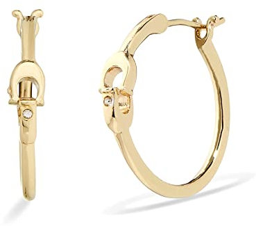 COACH Signature Hoop Earrings Gold One Size