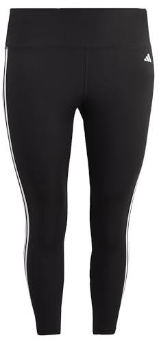 adidas Damen Train Essentials 3-Stripes High-Waisted 7/8 Leggings (Plus Size), Black, 3XL Plus