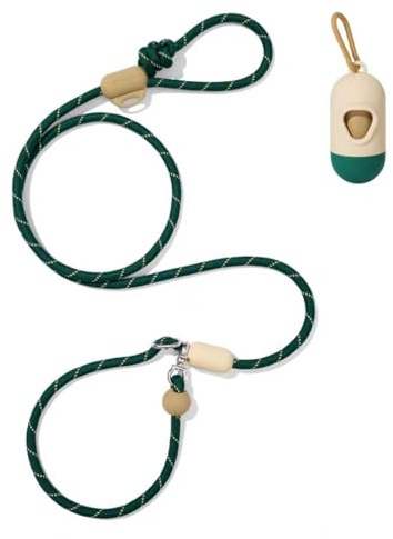 VETRESKA Laisse pour Chien Mains Libres, Laisse en Corde réglable de 2,4 m pour Chiens de Taille Moyenne à Grande, laisses à Glisser à la Taille ou en bandoulière pour Les promenades (Santal Forest)