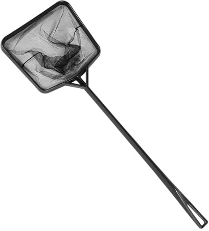 Rete da pesca piccola resistente agli per acquari, 43/56 cm, con manico extra lungo, rete da pesca a maglia fine, per acquari da piscina, per acquari