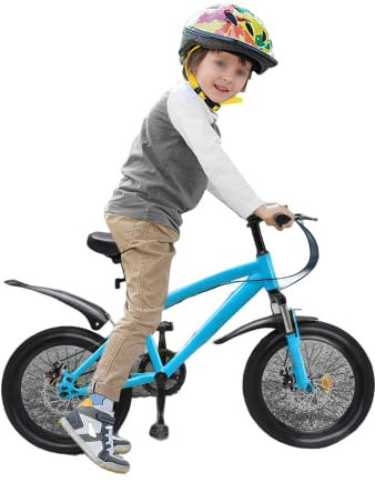 18 Zoll Kinderfahrrad Baby Freestyle Kinder Fahrrad Jungen-Fahrrad Mädchen-Fahrrad Höhenverstellbar Unisex Fahrrad Bis 60kg Spielzeug Geschenke (Blau)