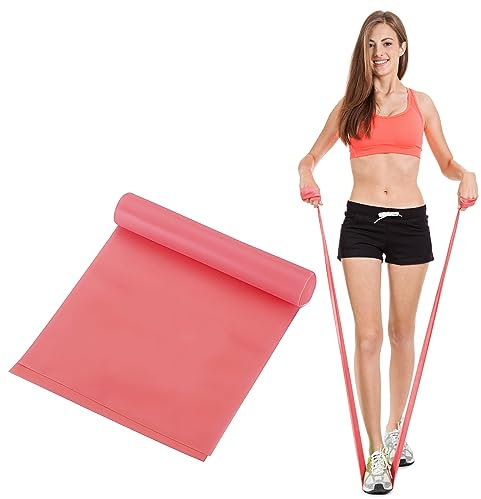 Fitnessbänder Gymnastikband mit Tragetasche & Übungsanleitung für Yoga, Pilates, Krafttraining Physiotherapie (Rosa)