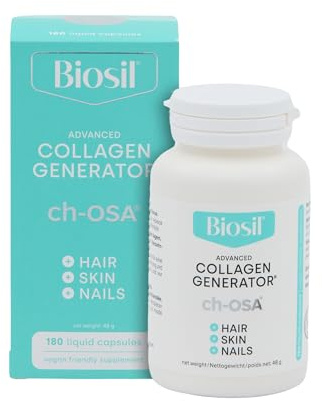 Biosil Collagen Generator - 180 cápsulas blandas - Con el complejo patentado ch-OSA - Genera y protege tu propio colágeno - Libre de OGM - Suministro para 90 días