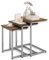 COSTWAY Beistelltische 3er Set, Couchtisch C-Form, Satztisch mit Metallrahmen, Sofatisch, Kaffeetisch, Laptoptisch, einfacher Aufbau, für Wohnzimmer, Schlafzimmer & Büro (Vintagebraun)