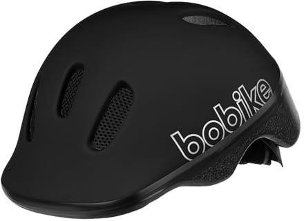 BOBIKE 8740200069 - Casco GO Bicicleta para bebé Ajustable Talla XXS (44-48cm) Que combina con Las sillas de Seguridad GO en Color Urban Black