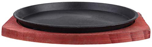 WIPPWER Ensemble de fajitas en fonte poêle à steak japonaise plaque à steak teppanyaki poêle à griller électrique barbecue poêle à griller for restaurant maison cuisine cuisine 19 cm wok