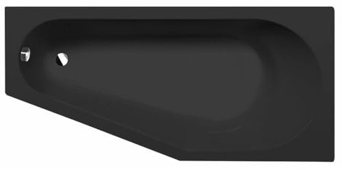 TIGRA R - Vasca da bagno asimmetrica, 170 x 80 x 46 cm, destra, nero opaco