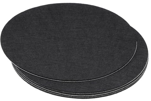 PATIKIL 8 Inch Diameter Lamp Base Felt, 5Pack 2mm Thickness Round Soft Adhesive Non-Slip Anti-Scratch Backed Felt for Lamp Furniture DIY Craft, Black