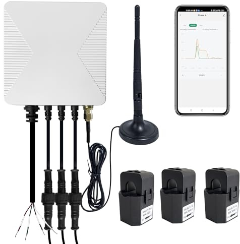 OWON 1 or 3 Phase Tuya Wi-Fi Bi-Directional Energy Monitor,Smart Home Power Monitor with 3 * 80A Clamp, Track Electricity in Real Time, Solar/Net Metering