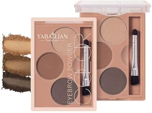 Polvere per sopracciglia, 3 colori, con spazzola, impermeabile e resistente al sudore, per sopracciglia, a lunga durata, multipurpose per sopracciglia, per aspetto naturale, polvere fine