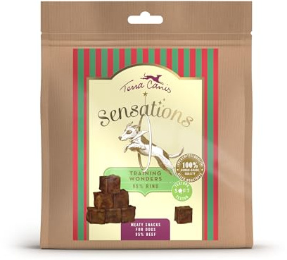 Terra Canis Sensations – Training Wonders 90 g I perfekt för träning och hundskola I Premium Snack för hundar i 100 % livsmedelskvalitet av alla råvaror I spannmålsfri och glutenfri (nötkött)