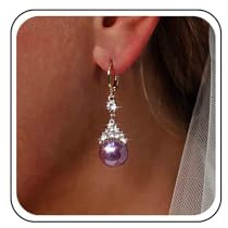 Cybche Boucles D'oreilles Perles Vintage En Strass Boucles D'oreilles Perles Violettes Boucle D'oreille Mariage Longues Boucle D'oreille En Zircon Cubique En Cristal Cz Étincela