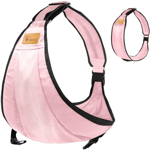 IBOPUXIU Portabebés, portabebés lateral, bandolera ajustable, mochila ergonómica para la cadera, portabebés para recién nacidos de hasta 3 a 36 meses (tipo de tela rosa)