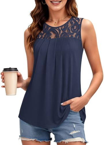PLMOKEN Camiseta Sin Mangas para Mujer Verano Chaleco Top Elegante | Camisetas Tirantes Mujer, Túnicas, Ropa de Verano, Comodidad, Para el Día a Día, Informal, Moda