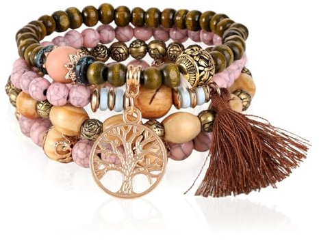 Beaded Bracelets for Women, Multilayer Boho Western Turquoise Bracelets