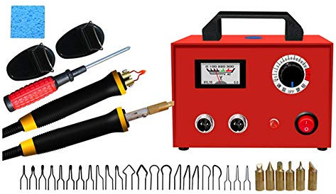 Pyrographie Maschine 100W 220V Brandmal-Kolben Set mit 20Pcs Brennspitzen für Handwerk Holz Brennen Schnitzerei Dual Pen Pyrographie Werkzeug Professionelle Holz Brennen Kit
