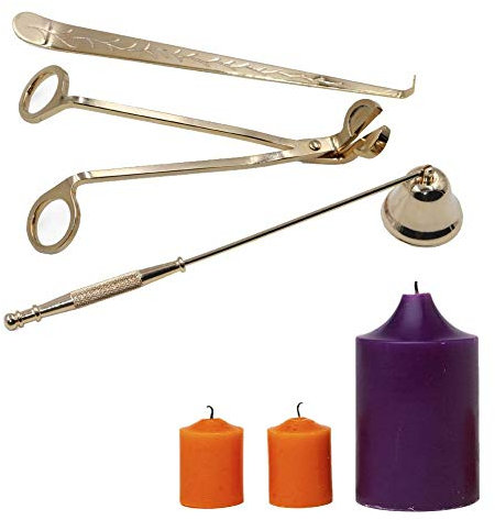 OFKPO Set di Candela Strumenti in Acciaio Inox - Taglio di Stoppino, Wick Dipper, Snuffer