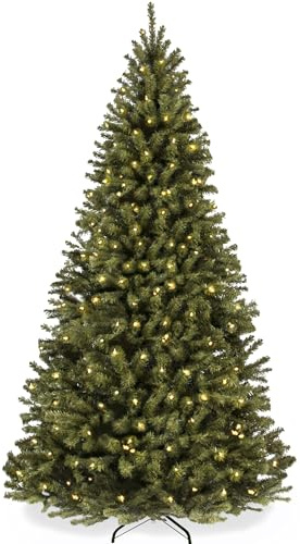 Best Choice Products Artificial Christmas Tree, 6ft Premium Pre-Lit Realistic Spruce Holiday Décor w/Dense Branches, Metal Base - Green Spruce