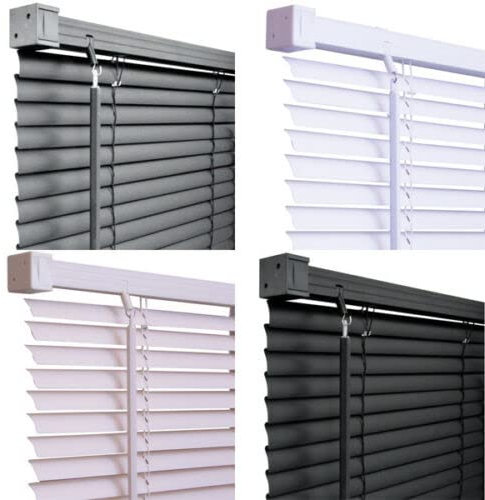 PVC Venetian Blind Blinds Easy Fit Curtains Trimmable Fittings Windows Treatment Shutters Twist Open Close (Grey, 60x150)