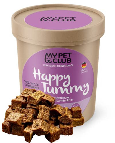 My Pet Club - Happy Tummy Hähnchen Leckerli I Mit aktiven Probiotika Stämmen & Präbiotika für Hunde I 350 Gramm Verdauungssnack für wohliges Magen-Darm Gefühl.