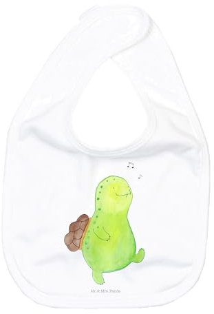 Mr. & Mrs. Panda Organic Babylätzchen Schildkröte Pfeifen - Geschenk, Babylätzchen Für Kita, Schildkröten, fröhlich, Babylätzchen Für Beikost,