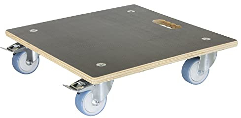 Wagner Maxigrip 20134701 Chariot de Transport pour Plantes 48 x 48 x 13 cm pour extérieur et intérieur I Chariot de Transport en Bois stratifié FSC I 2 Freins totaux I Charge maximale 300 kg I