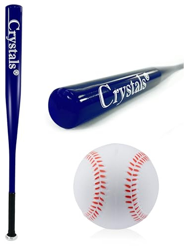 Crystals 29/32/33/34 Inch Wooden/Metal Baseball Bat, Aluminium/Wood Baseball Bats for Adult and Kids Outdoor Training, Practice - Variety of Colours (32 Inch, Blue)