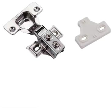 2 piezas de acero inoxidable de brazo corto bisagra hidráulica gabinete forma de copa 35 mm bisagra de gabinete hardware amortiguador de puerta adecuado for gabinete lado estrecho(Half overlay)