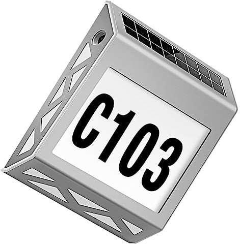 Yardenfun Lampada Con Numero Civico A Energia Solare Luce Esterna A Led Resistente Alle Intemperie Facile Da Installare Targa Decorativa Porta Indirizzo Di Casa Visibilità