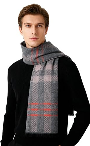 Leisofter Sciarpa invernale da uomo, in lana lavorata a maglia, per lavoro, casual, 180 x 30 cm, #19, Taglia unica