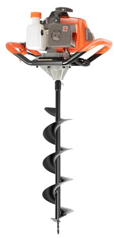 Aohuada Erdbohrer Bodenbohrer Handel Erdlochbohrer für Zaunpfosten und Pflanzenbohrer 3 Bohrer 71cc 2 Takt Motor 20cm Durchmesser 2.3kW Leistung