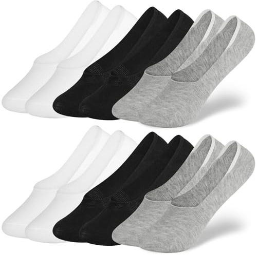 AOOWU Trainer Invisible Ankle No Show Socks for Women, 10Pairs No Show Socks, Cushioned Anti Blister Sports Socks, Non Slip Low Cut Liner Cotton Socks for Invisible Footies, Loafers, Casual Boat Shoes