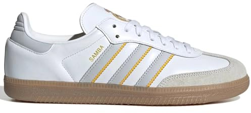 adidas Samba - Tenis de fútbol para interiores, unisex, parte superior de piel suave, equipos icónicos, Real Madrid, 27.5 cm