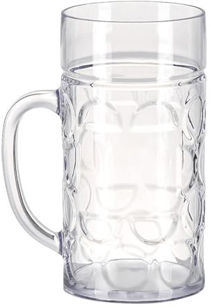 Boccale da birra con manico ergonomico con grandi design a fossette tazze da birra con manico largo per bevande fredde e calde