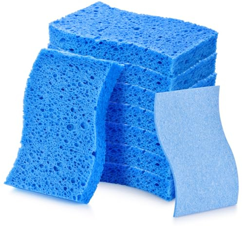 Wsivoiv 8PCS Dish Sponges Kitchen, Premium Blue Dish Washing Kitchen Sponge, Compressed Cleaning Sponges for Cleaning Kitchen and Bathroom, Non Scratch Scrub Sponge, Cleans Quickly and Well