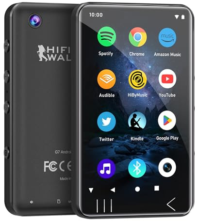 HIFI WALKER G7 Android 13 MP3 Player with Bluetooth & WiFi, 3GB RAM, 144GB Total Storage, 4” Touchscreen MP3 MP4 Music Player with Speaker (Black, 144GB)