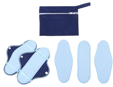 DIYEAH Almohadillas de Vellón Polar Reutilizables para Menstruación y Lactancia, Juego de 8 Compresas de Algodón Absorbentes y Neutras para Olores, Toallas Sanitarias para Uso Diario