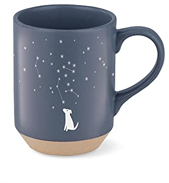 Fringe Studio Celestial Dog Stoneware Mug, 12 fl oz, Navy, 429017