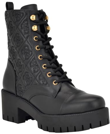 GUESS Women's Watie Combat Boot, Noir 001, 41 EU