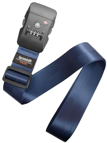 Luggage Strap Belt for 20-28 Suitcase with TSA Approved 3-Dial Combination Lock Wide Adjustable Packing Straps Travel Accessories, Blue