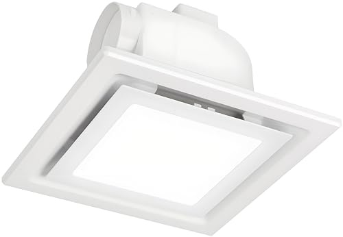 JOANAJO Bathroom Exhaust Fan with LED Light 8 inch Ceiling Mount Ventilation Fan 100 CFM,Voltage 110V,4 Inch Duct Quiet Bathroom Ventilation Exhaust Fan for Shower/Restroom/Office