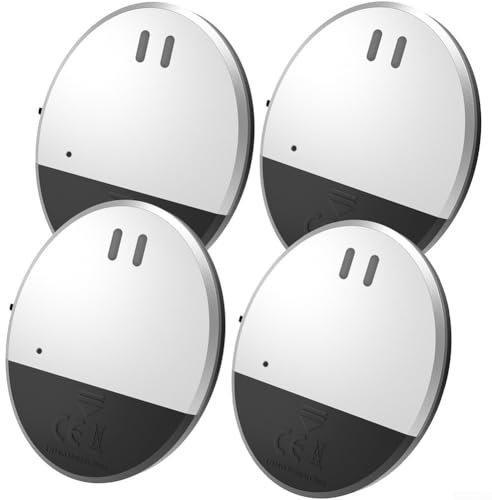 Lot de 4 détecteurs de bris de verre ultra fins pour fenêtre et porte 130 dB Installation facile sans câblage